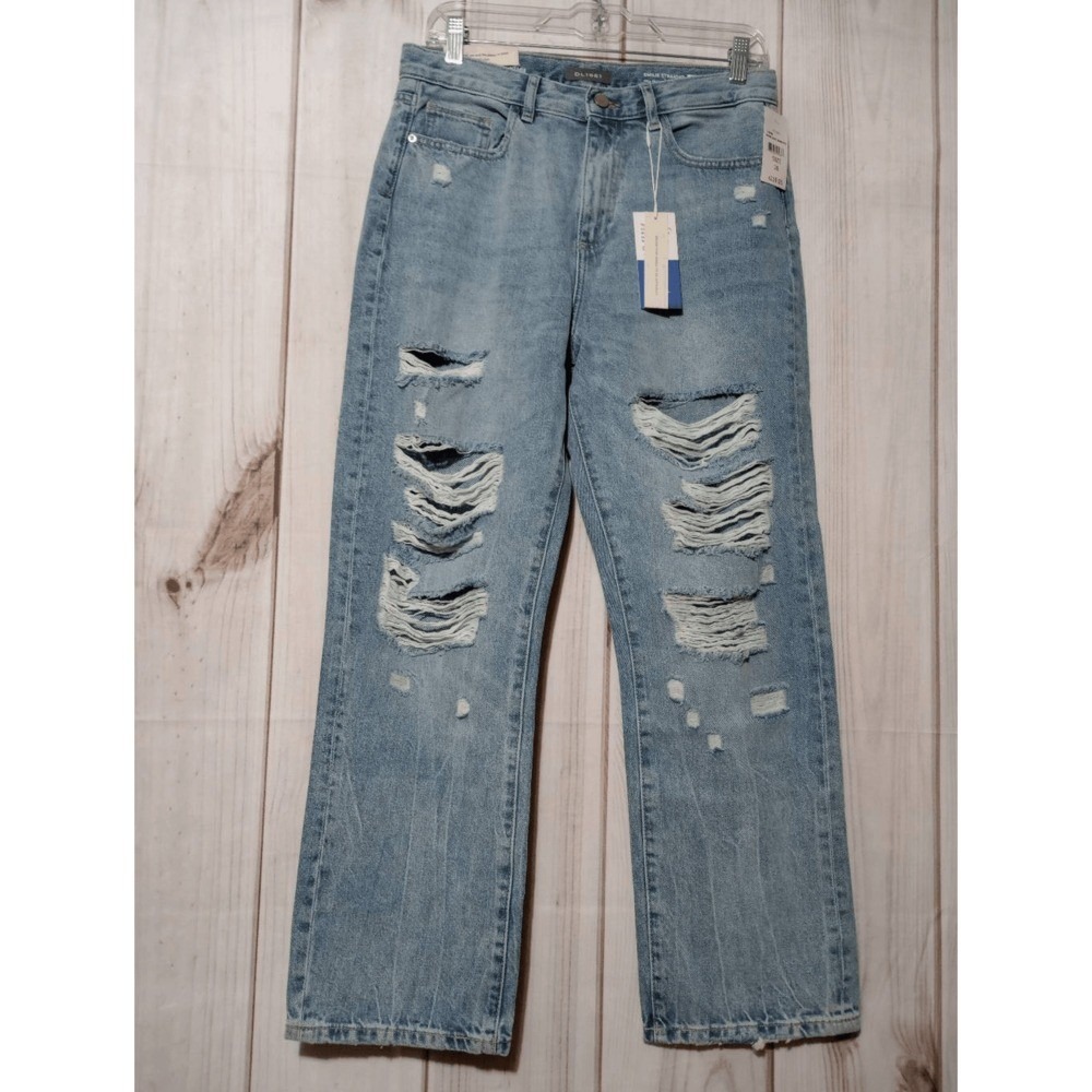 DL1961 Emilie Straight Ultra‎ High Rise Vintage Ankle Distressed Jeans Blue 28